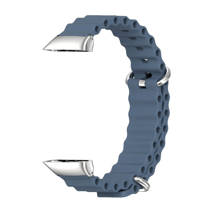 For Huawei Band 6 / Honor Band 6 / 7 MIJOBS CS Marine Silicone Breathable Watch Band(Space Blue Silver) - Watch Bands by MIJOBS | Online Shopping UK | buy2fix