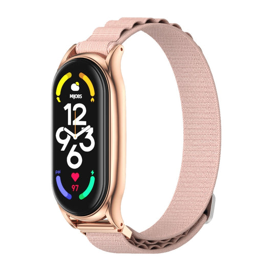 For Xiaomi Mi Band 6 / 5 / 4 / 3 MIJOBS PLUS Nylon Breathable Watch Band(Pink Rose Gold) - Watch Bands by MIJOBS | Online Shopping UK | buy2fix