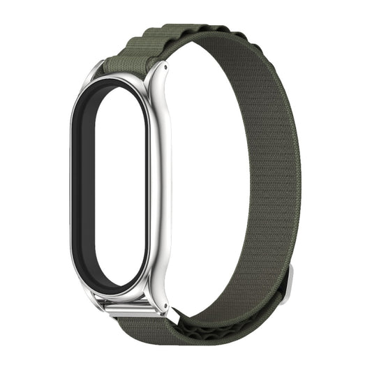 For Xiaomi Mi Band 7 / 7 NFC MIJOBS PLUS Nylon Breathable Watch Band(Army Green Silver) - Watch Bands by MIJOBS | Online Shopping UK | buy2fix