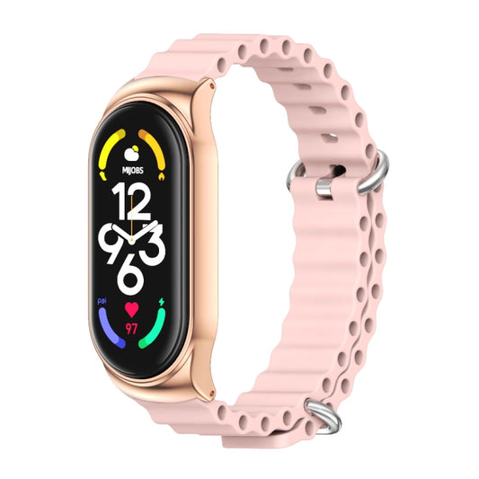 For Xiaomi Mi Band 6 / 5 / 4 / 3 MIJOBS CS Marine Silicone Breathable Watch Band(Pink Rose Gold) - Watch Bands by MIJOBS | Online Shopping UK | buy2fix
