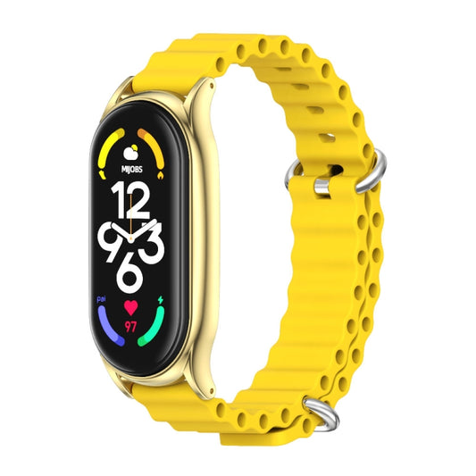 For Xiaomi Mi Band 7 / 7 NFC MIJOBS PLUS Marine Silicone Breathable Watch Band(Yellow Gold) - Watch Bands by MIJOBS | Online Shopping UK | buy2fix