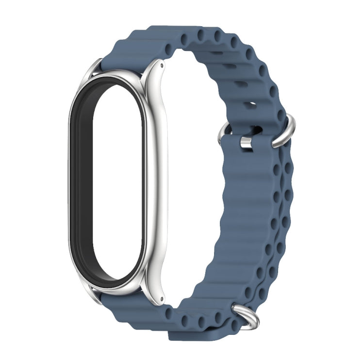 For Xiaomi Mi Band 7 / 7 NFC MIJOBS PLUS Marine Silicone Breathable Watch Band(Space Blue Silver) - Watch Bands by MIJOBS | Online Shopping UK | buy2fix