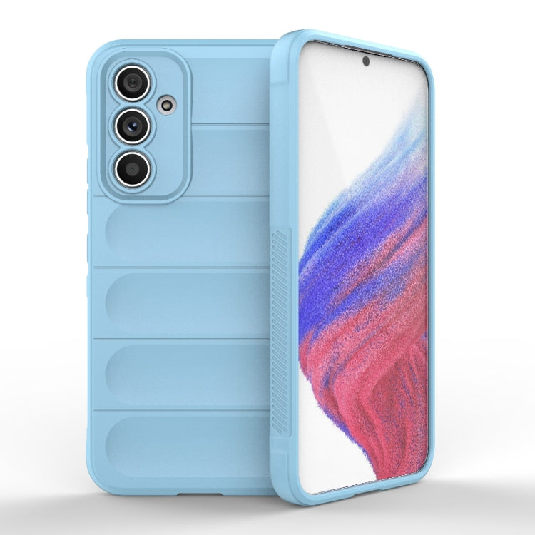 For Samsung Galaxy A54 5G Magic Shield TPU + Flannel Phone Case(Light Blue) by buy2fix
