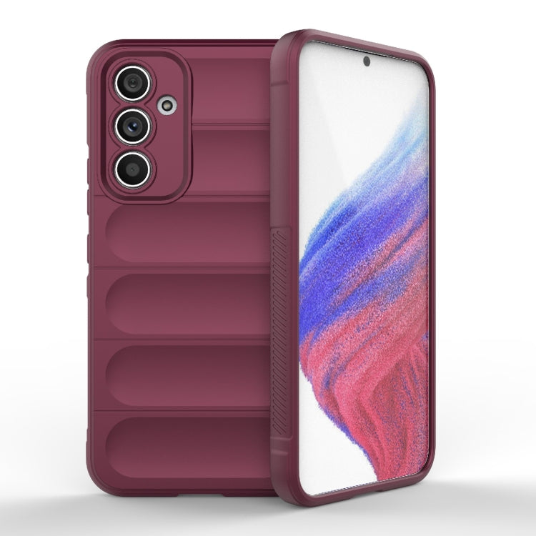 For Samsung Galaxy A54 5G Magic Shield TPU + Flannel Phone Case(Wine Red) by buy2fix