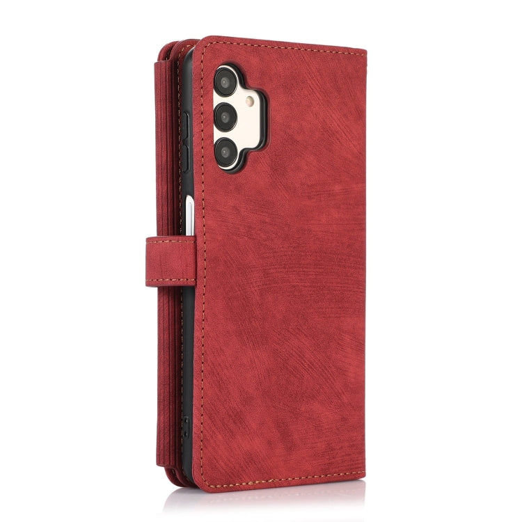 For Samsung Galaxy A13 4G / 5G / A04 / A04s Dream 9-Card Wallet Zipper Bag Leather Phone Case(Red) by buy2fix