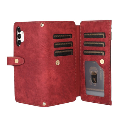 For Samsung Galaxy A13 4G / 5G / A04 / A04s Dream 9-Card Wallet Zipper Bag Leather Phone Case(Red) by buy2fix