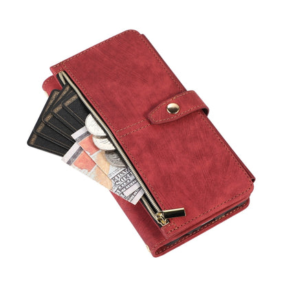 For Samsung Galaxy A13 4G / 5G / A04 / A04s Dream 9-Card Wallet Zipper Bag Leather Phone Case(Red) by buy2fix