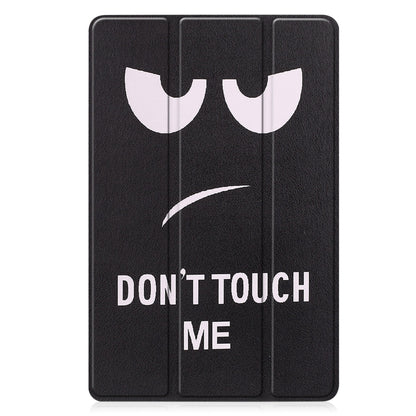 For Nokia T21 Custer Painted 3-Fold Holder Leather Smart Tablet Case(Big Eye Me) - Nokia by buy2fix | Online Shopping UK | buy2fix