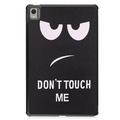 For Nokia T21 Custer Painted 3-Fold Holder Leather Smart Tablet Case(Big Eye Me) - Nokia by buy2fix | Online Shopping UK | buy2fix