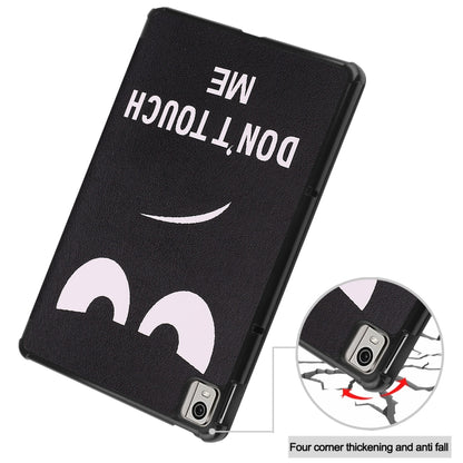 For Nokia T21 Custer Painted 3-Fold Holder Leather Smart Tablet Case(Big Eye Me) - Nokia by buy2fix | Online Shopping UK | buy2fix
