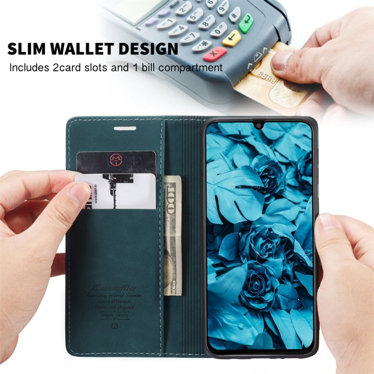For Galaxy M31 CaseMe-013 Multifunctional Horizontal Flip Leather Case with Card Slot & Holder & Wallet(Blue) by CaseMe