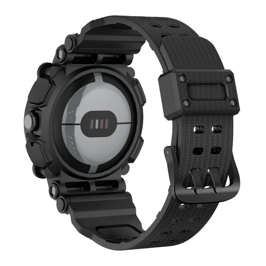 For Google Pixel Watch Three-proof Solid Color Integrated Watch Band(Black) - Watch Bands by buy2fix | Online Shopping UK | buy2fix