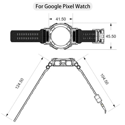 For Google Pixel Watch Three-proof Solid Color Integrated Watch Band(Black) by buy2fix