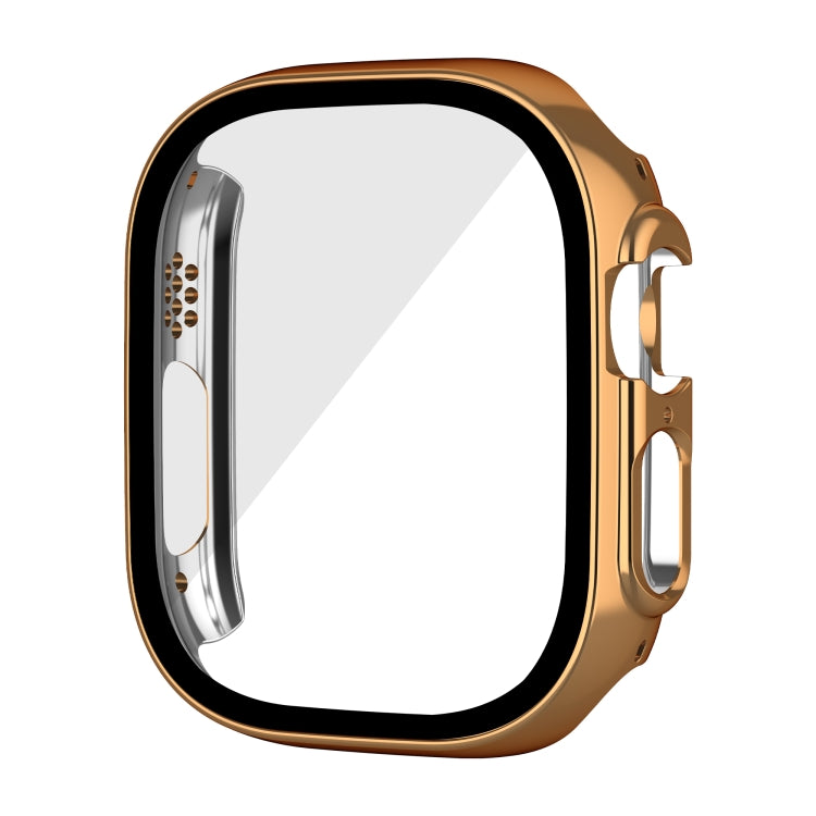 For Apple Watch Ultra 2 / Ultra 49mm Plating Gloss PC Tempered Glass Integral Watch Case(Rose Gold) - Watch Cases by buy2fix | Online Shopping UK | buy2fix