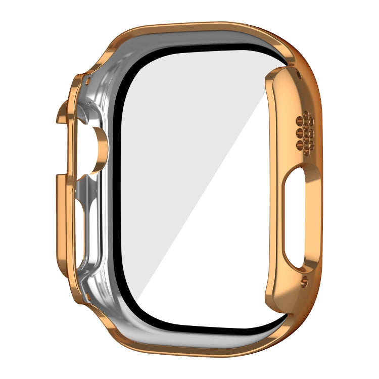 For Apple Watch Ultra 2 / Ultra 49mm Plating Gloss PC Tempered Glass Integral Watch Case(Rose Gold) - Watch Cases by buy2fix | Online Shopping UK | buy2fix