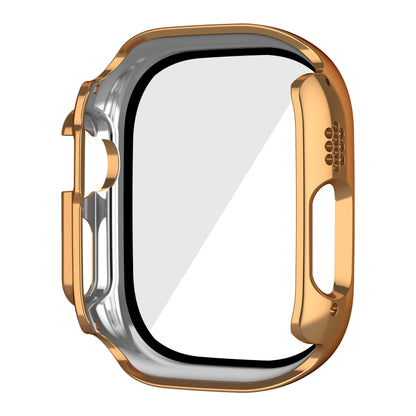 For Apple Watch Ultra 2 / Ultra 49mm Plating Gloss PC Tempered Glass Integral Watch Case(Rose Gold) - Watch Cases by buy2fix | Online Shopping UK | buy2fix