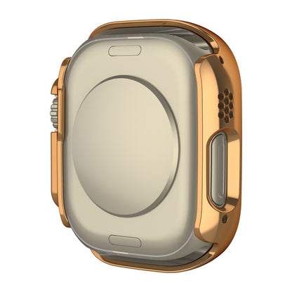 For Apple Watch Ultra 2 / Ultra 49mm Plating Gloss PC Tempered Glass Integral Watch Case(Rose Gold) - Watch Cases by buy2fix | Online Shopping UK | buy2fix