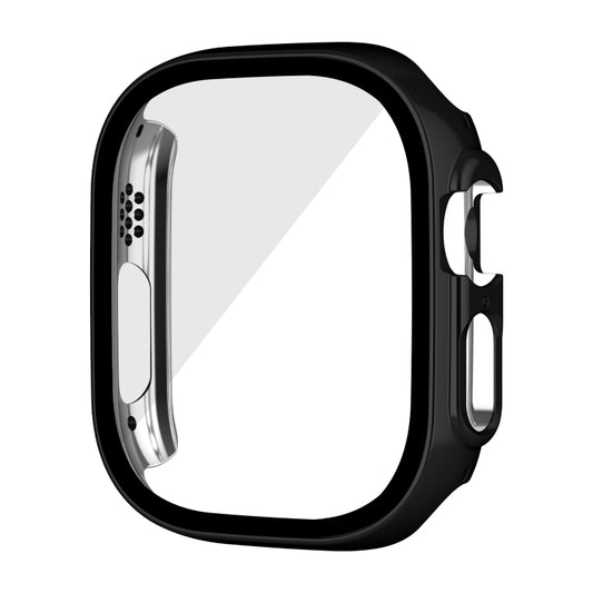 For Apple Watch Ultra 3 / 2 / 1 49mm Plating Gloss PC Tempered Glass Integral Watch Case(Black) - Watch Cases by buy2fix | Online Shopping UK | buy2fix
