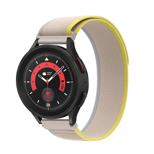 For  Garmin Venu 2 Plus / Sq 2 Loop Nylon Watch Band(Beige White) - Watch Bands by buy2fix | Online Shopping UK | buy2fix