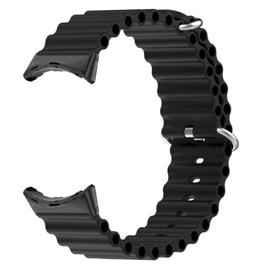 For Google Pixel Watch Ocean Silicone Watch Band(Black) - Watch Bands by buy2fix | Online Shopping UK | buy2fix