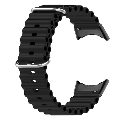 For Google Pixel Watch Ocean Silicone Watch Band(Black) - Watch Bands by buy2fix | Online Shopping UK | buy2fix