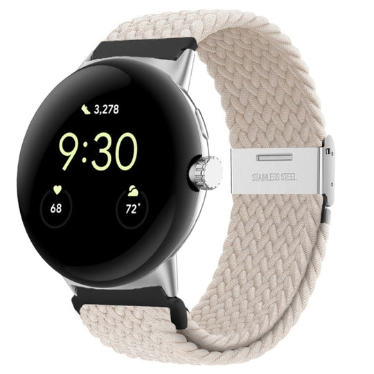 For Google Pixel Watch 5 / 4 / 3 / 2 / 1 41mm Metal Buckle Nylon Watch Band(Starlight Color)