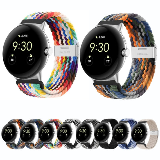 For Google Pixel Watch Metal Buckle Nylon Watch Band(Starlight Color) - Watch Bands by buy2fix | Online Shopping UK | buy2fix