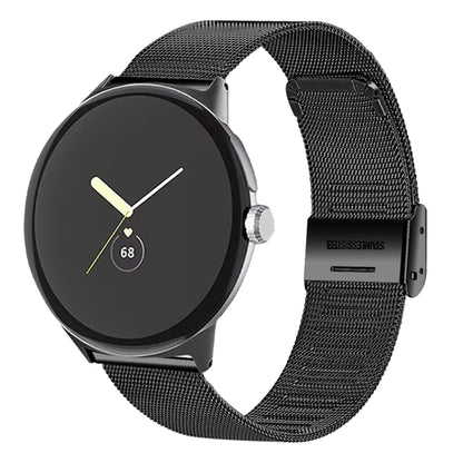 For Google Pixel Watch Milan Buckle Fine Mesh Metal Watch Band(Black) - Watch Bands by buy2fix | Online Shopping UK | buy2fix
