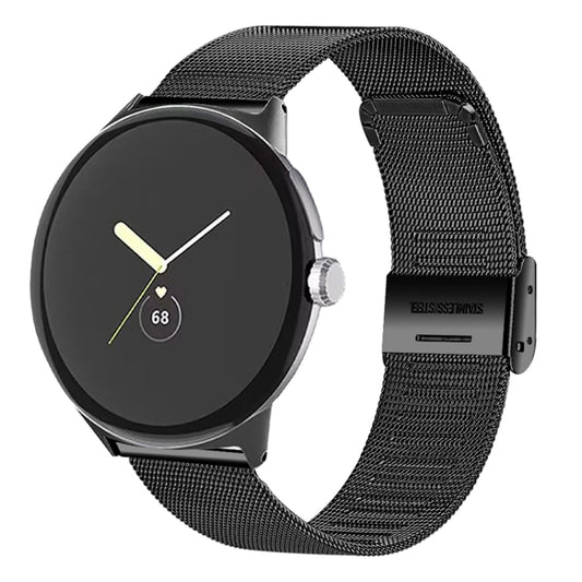 For Google Pixel Watch Milan Buckle Fine Mesh Metal Watch Band(Black) - Watch Bands by buy2fix | Online Shopping UK | buy2fix