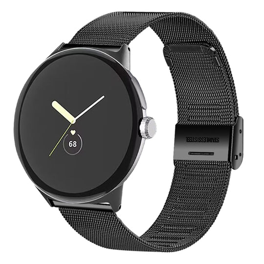 For Google Pixel Watch 5 / 4 / 3 / 2 / 1 41mm Milan Buckle Fine Mesh Metal Watch Band(Black)