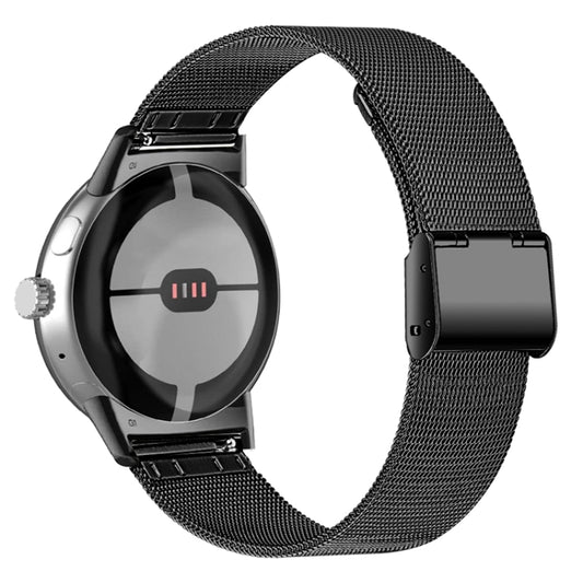 For Google Pixel Watch Milan Buckle Fine Mesh Metal Watch Band(Black) - Watch Bands by buy2fix | Online Shopping UK | buy2fix