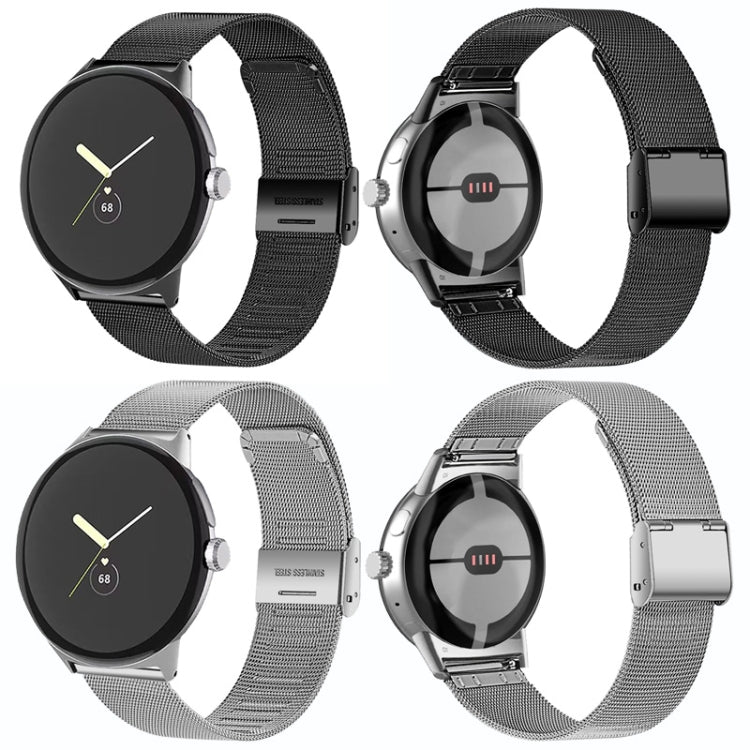 For Google Pixel Watch Milan Buckle Fine Mesh Metal Watch Band(Black) - Watch Bands by buy2fix | Online Shopping UK | buy2fix