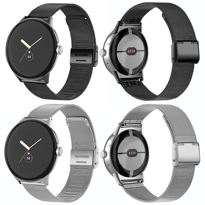 For Google Pixel Watch Milan Buckle Fine Mesh Metal Watch Band(Black) - Watch Bands by buy2fix | Online Shopping UK | buy2fix