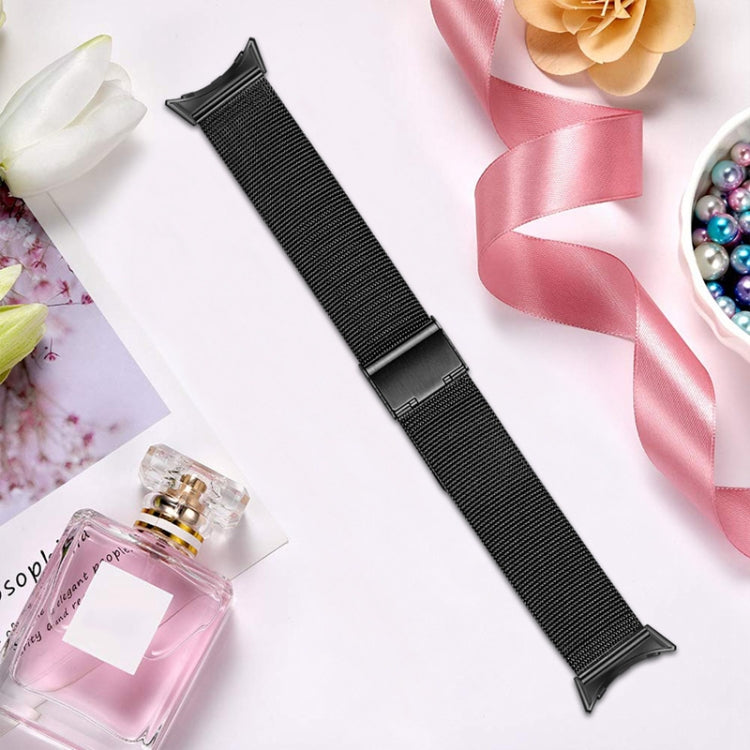For Google Pixel Watch Milan Buckle Fine Mesh Metal Watch Band(Black) - Watch Bands by buy2fix | Online Shopping UK | buy2fix