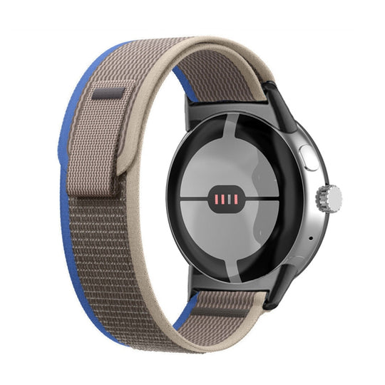 For Google Pixel Watch 5 / 4 / 3 / 2 / 1 41mm Loop Black Connector Nylon Watch Band(Blue)