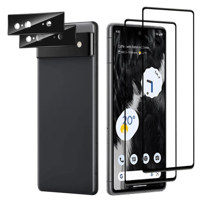 For Google Pixel 7 2pcs Full Glue Tempered Glass Full Film with 2pcs Aluminum Lens Film Set by buy2fix