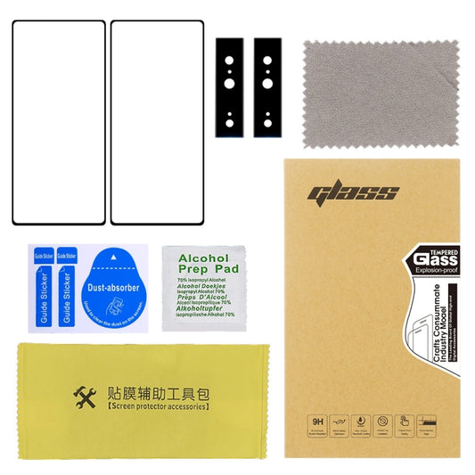 For Google Pixel 7 2pcs Full Glue Tempered Glass Full Film with 2pcs Aluminum Lens Film Set - Google Tempered Glass by buy2fix | Online Shopping UK | buy2fix