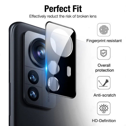 For Xiaomi 12 2pcs 3D Edge Glue Tempered Glass Full Film with 2pcs Lens Film Set by buy2fix
