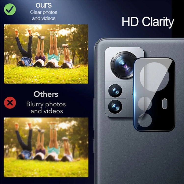 For Xiaomi 12 2pcs 3D Edge Glue Tempered Glass Full Film with 2pcs Lens Film Set by buy2fix