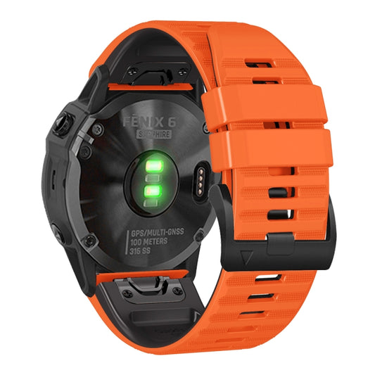 For Garmin Fenix 7 / 6 / 5 22mm Two-Color Silicone Watch Band(Orange Black) - Watch Bands by buy2fix | Online Shopping UK | buy2fix