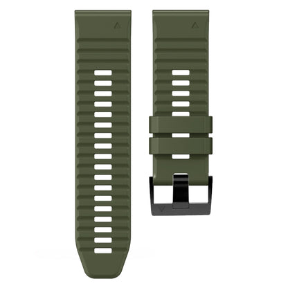 For Garmin Fenix 7 / 6 / 5 22mm Two-Color Silicone Watch Band(Army Green + Black) - Watch Bands by buy2fix | Online Shopping UK | buy2fix