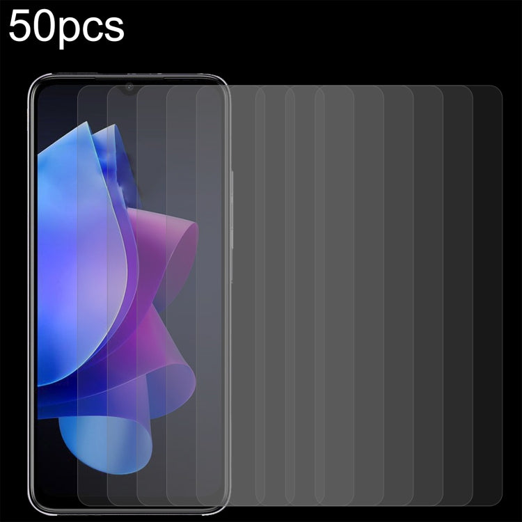 For TECNO Pop 7 Pro 50pcs 0.26mm 9H 2.5D Tempered Glass Film by buy2fix