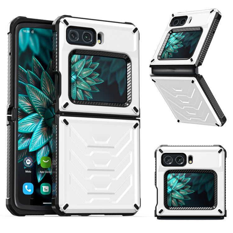 For Motorola Razr 2022 All-inclusive Shockproof Folding Phone Case(White) - Motorola Cases by buy2fix | Online Shopping UK | buy2fix