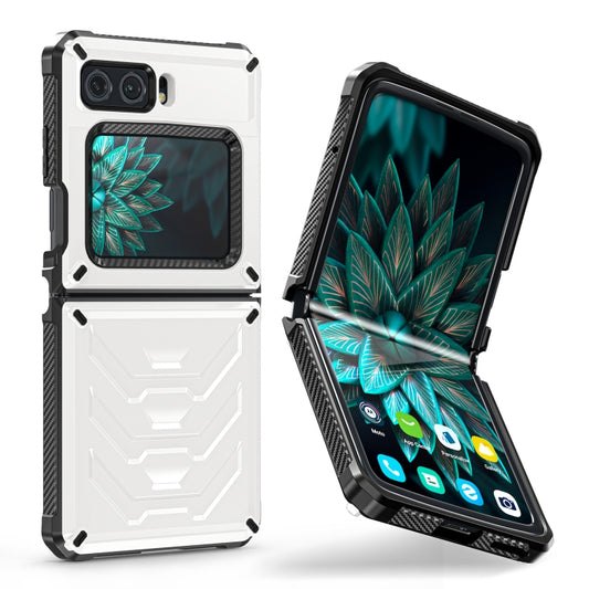 For Motorola Razr 2022 All-inclusive Shockproof Folding Phone Case(White) - Motorola Cases by buy2fix | Online Shopping UK | buy2fix