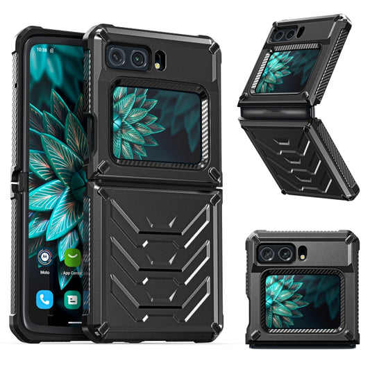 For Motorola Razr 2022 All-inclusive Shockproof Folding Phone Case(Black) - Motorola Cases by buy2fix | Online Shopping UK | buy2fix