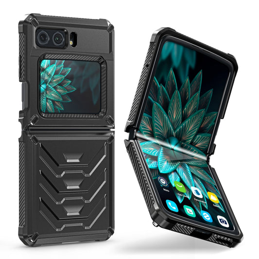 For Motorola Razr 2022 All-inclusive Shockproof Folding Phone Case(Black) - Motorola Cases by buy2fix | Online Shopping UK | buy2fix