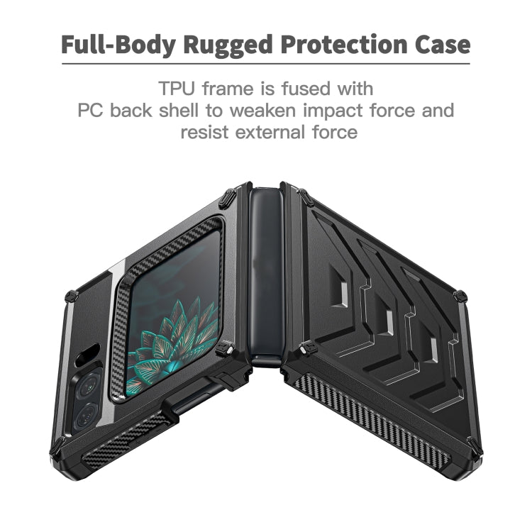 For Motorola Razr 2022 All-inclusive Shockproof Folding Phone Case(Black) - Motorola Cases by buy2fix | Online Shopping UK | buy2fix