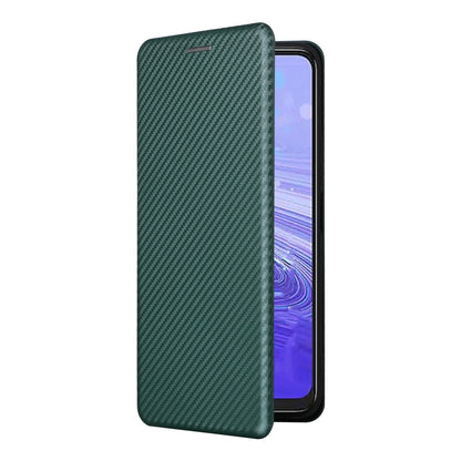 For TCL 40SE Carbon Fiber Texture Flip Leather Phone Case(Green) - TCL by buy2fix | Online Shopping UK | buy2fix