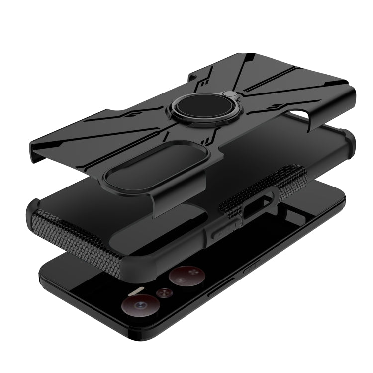 For Infinix Hot 20 4G Armor Bear Shockproof PC + TPU Phone Case with Ring(Black) - Infinix Cases by buy2fix | Online Shopping UK | buy2fix