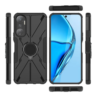 For Infinix Hot 20 4G Armor Bear Shockproof PC + TPU Phone Case with Ring(Black) - Infinix Cases by buy2fix | Online Shopping UK | buy2fix